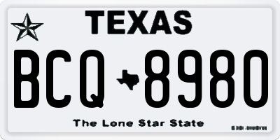 TX license plate BCQ8980