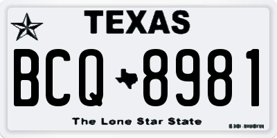 TX license plate BCQ8981