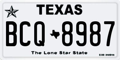 TX license plate BCQ8987