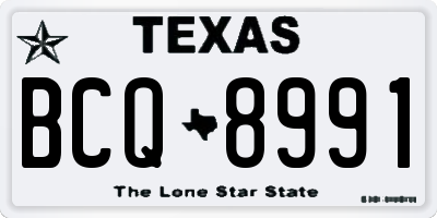 TX license plate BCQ8991