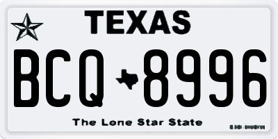TX license plate BCQ8996