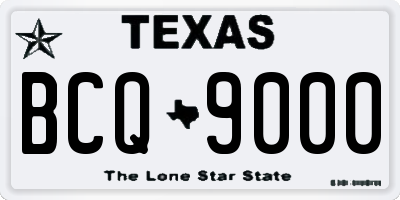 TX license plate BCQ9000
