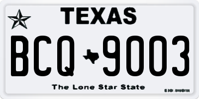 TX license plate BCQ9003