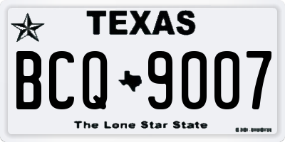 TX license plate BCQ9007