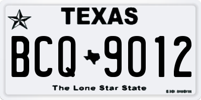 TX license plate BCQ9012
