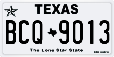 TX license plate BCQ9013
