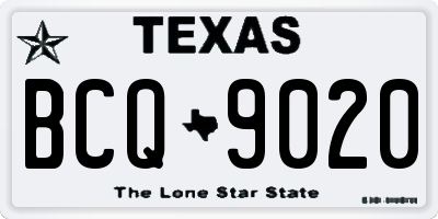 TX license plate BCQ9020