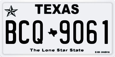 TX license plate BCQ9061