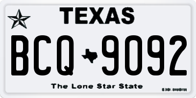 TX license plate BCQ9092