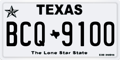 TX license plate BCQ9100