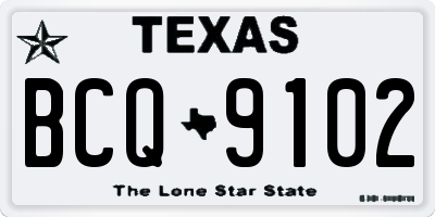 TX license plate BCQ9102