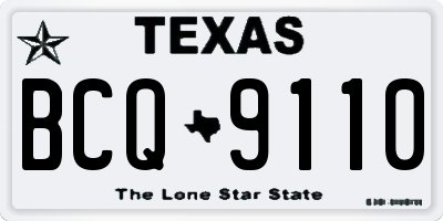 TX license plate BCQ9110