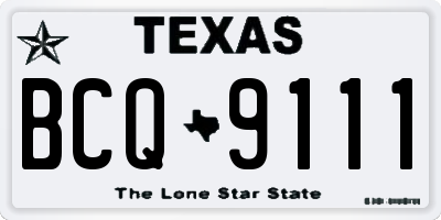 TX license plate BCQ9111