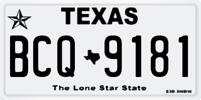 TX license plate BCQ9181