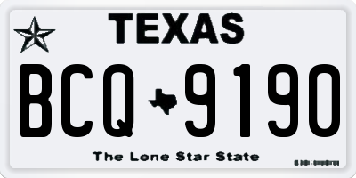 TX license plate BCQ9190