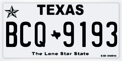 TX license plate BCQ9193
