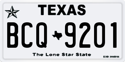 TX license plate BCQ9201
