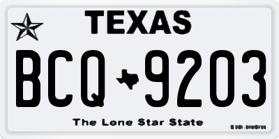 TX license plate BCQ9203