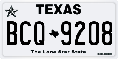 TX license plate BCQ9208