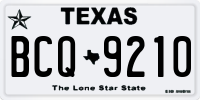 TX license plate BCQ9210