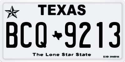 TX license plate BCQ9213