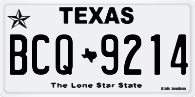 TX license plate BCQ9214