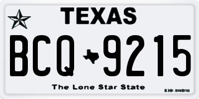 TX license plate BCQ9215