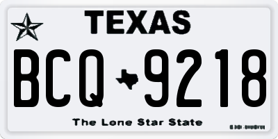 TX license plate BCQ9218