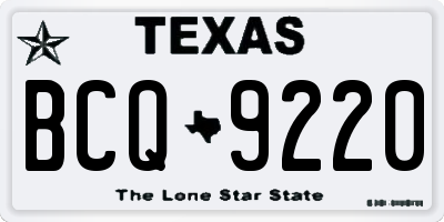 TX license plate BCQ9220
