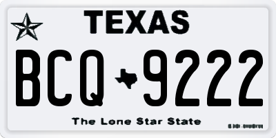 TX license plate BCQ9222