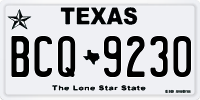 TX license plate BCQ9230