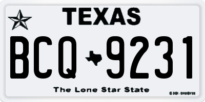 TX license plate BCQ9231