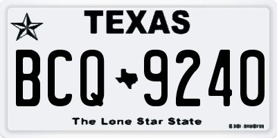 TX license plate BCQ9240