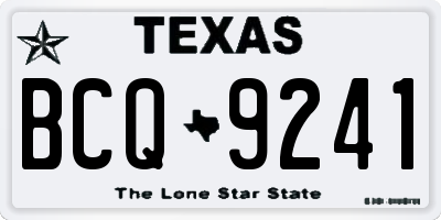 TX license plate BCQ9241
