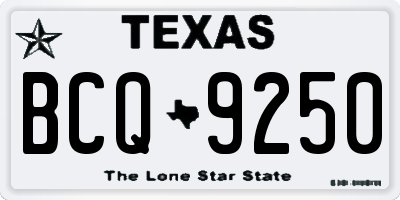 TX license plate BCQ9250