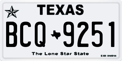 TX license plate BCQ9251