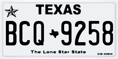 TX license plate BCQ9258