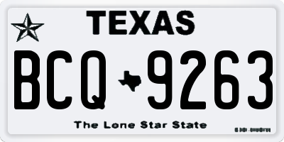 TX license plate BCQ9263