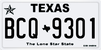 TX license plate BCQ9301