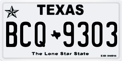 TX license plate BCQ9303