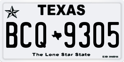 TX license plate BCQ9305