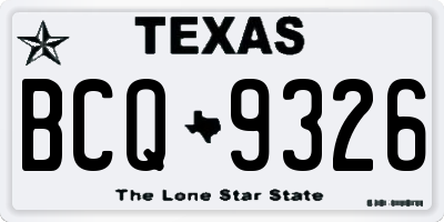 TX license plate BCQ9326