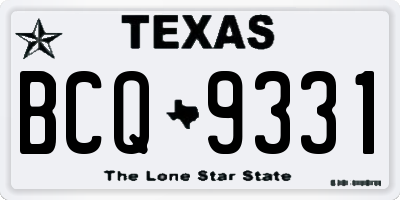 TX license plate BCQ9331