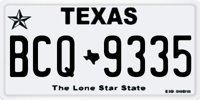 TX license plate BCQ9335