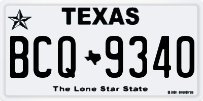 TX license plate BCQ9340