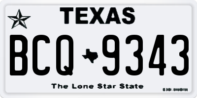 TX license plate BCQ9343