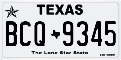 TX license plate BCQ9345