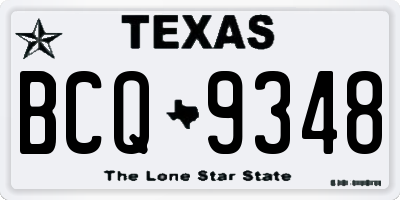 TX license plate BCQ9348