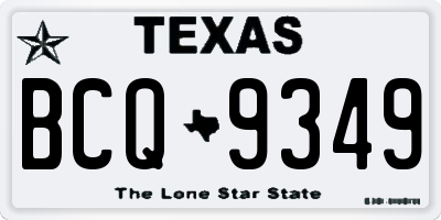 TX license plate BCQ9349