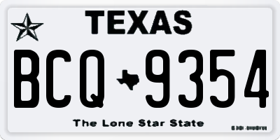 TX license plate BCQ9354